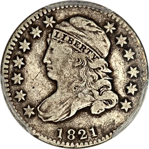 image for: 1821 10c PCGS/CAC VF25 (Small Date)