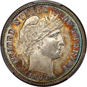 image for: 1893 10c PCGS AU58