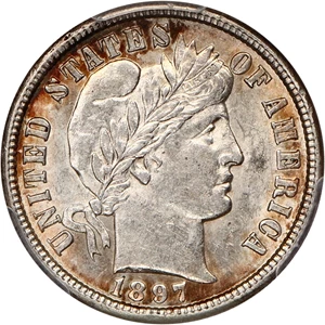 image for: 1897-O 10c PCGS AU58
