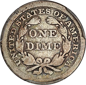 image for: 1853 10c PCGS/CAC Good-06 (No Arrows)