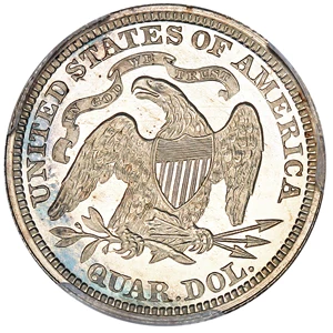 image for: 1866 25c PCGS Proof 65 CAM (Motto) ex: D.L. Hansen