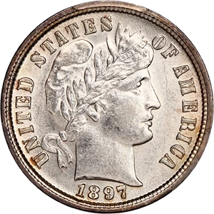 image for: 1897 10c PCGS AU58