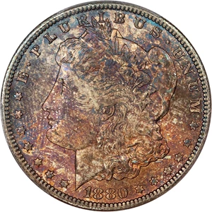 image for: 1880-CC $1 PCGS MS65 (8/7, Reverse 1878)