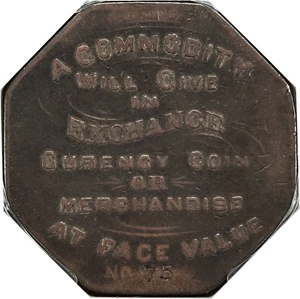 image for: 1900 Lesher $ PCGS VF20 (HK-787 Silver, Type 1 with No. 75)