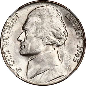 image for: 1945-P 5c NGC MS66 FS