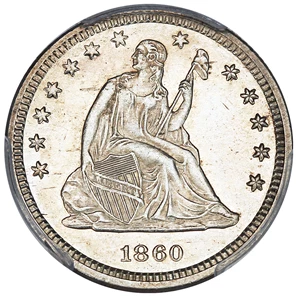 image for: 1860 25c PCGS Proof 63 ex: D.L. Hansen