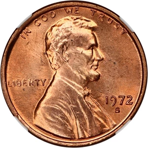 image for: Lot of 1972-S 1c NGC MS66 RD (10 Coins)