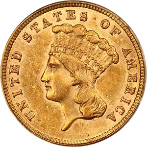 image for: 1860 $3 PCGS AU58