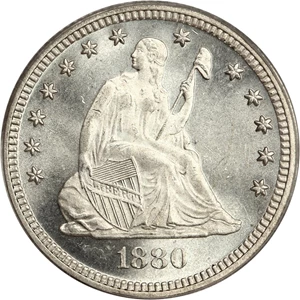 image for: 1880 25c PCGS MS66