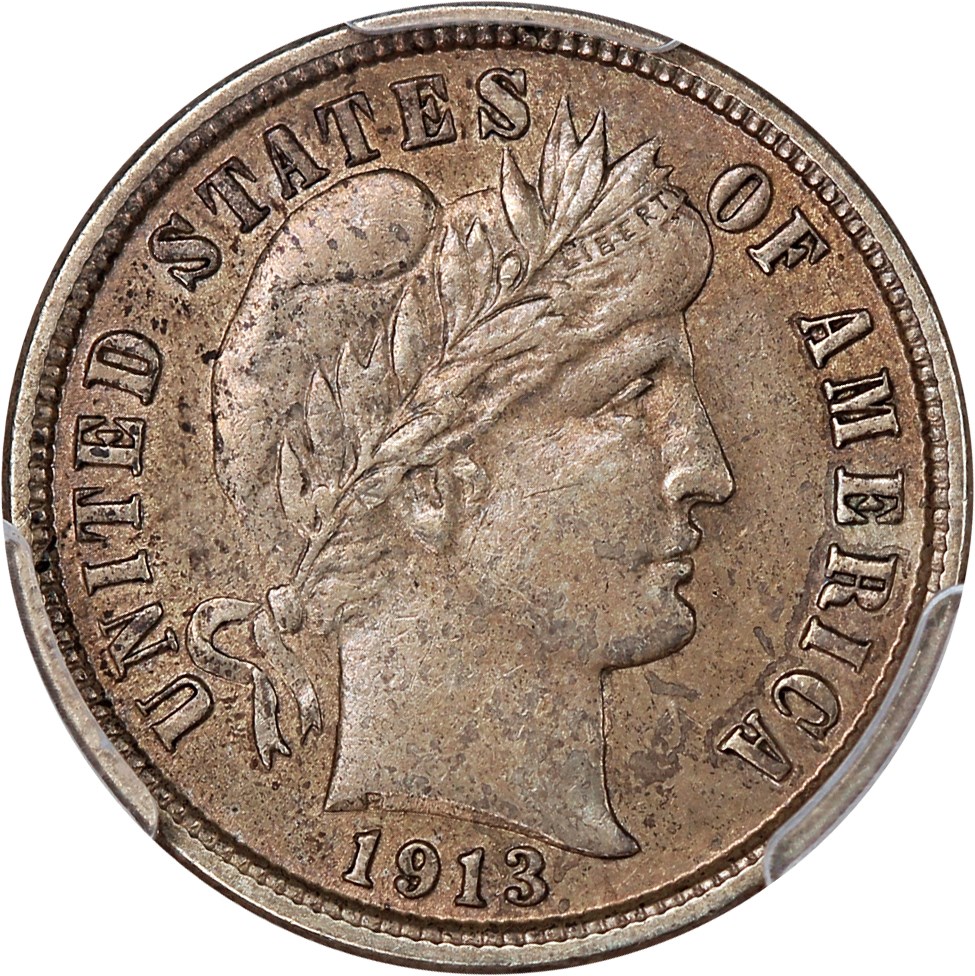 image for: 1913-S 10c PCGS AU50