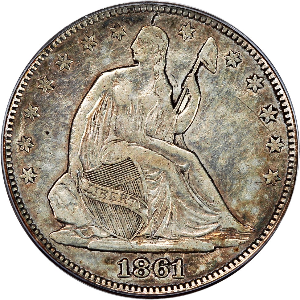 image for: 1861 CSA 50c PCGS AU55 (Restrike)