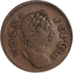 image for: 1760 Voce Populi Halfpenny PCGS VF35