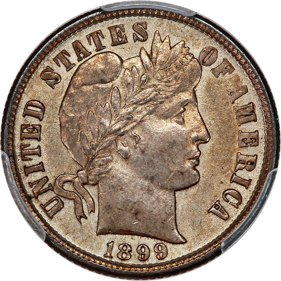 image for: 1899 10c PCGS AU58