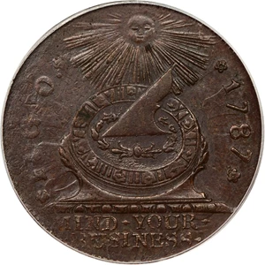 image for: 1787 Fugio PCGS AU53 (Cinquefoils, STATES UNITED, OGH)