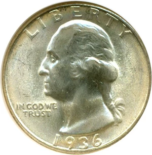 image for: 1936 25c NGC MS67