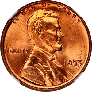 image for: 1955 1c NGC MS67 RD