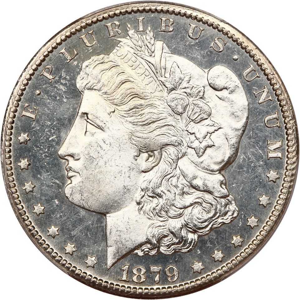 image for: 1879-CC $1 PCGS MS63+ PL (Capped Die)