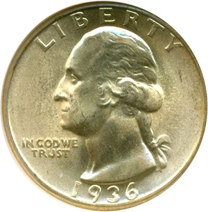 image for: 1936 25c NGC MS67