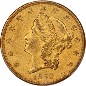 image for: 1852-O $20 PCGS/CAC AU50