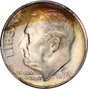 image for: 1952-S 10c PCGS MS67+