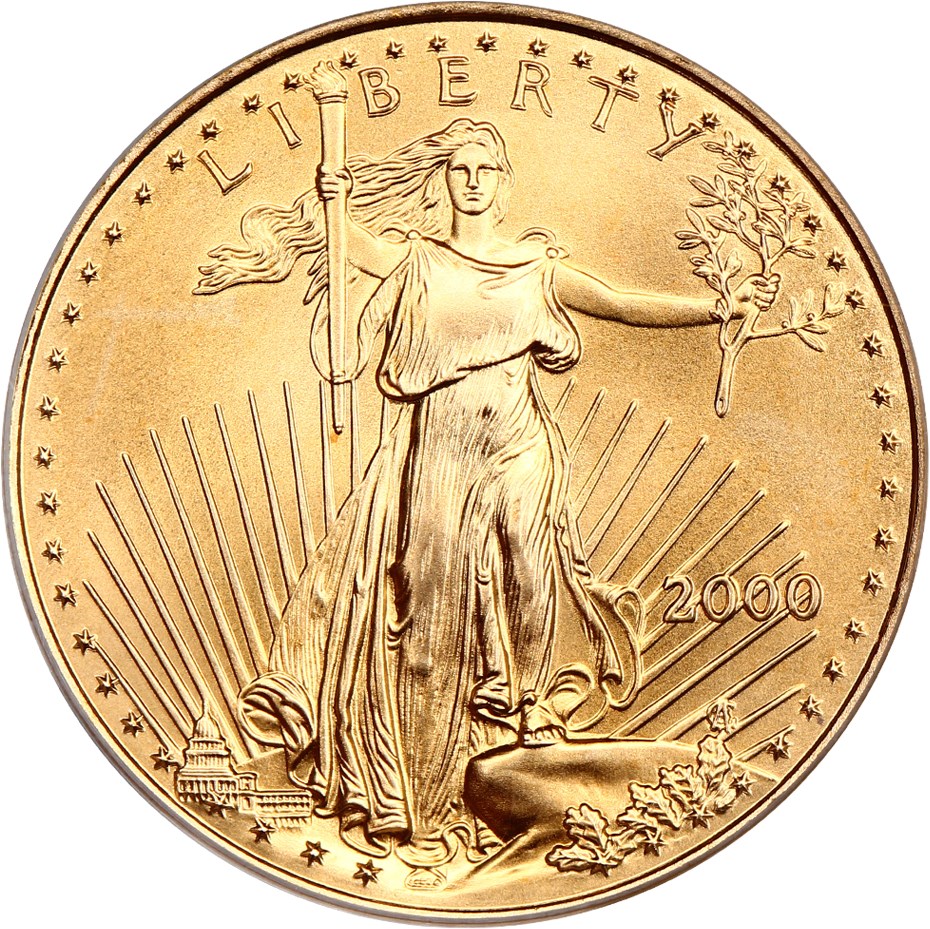 image for: 2000 Gold Eagle $25 PCGS MS69
