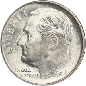 image for: 1948-S 10c PCGS MS67