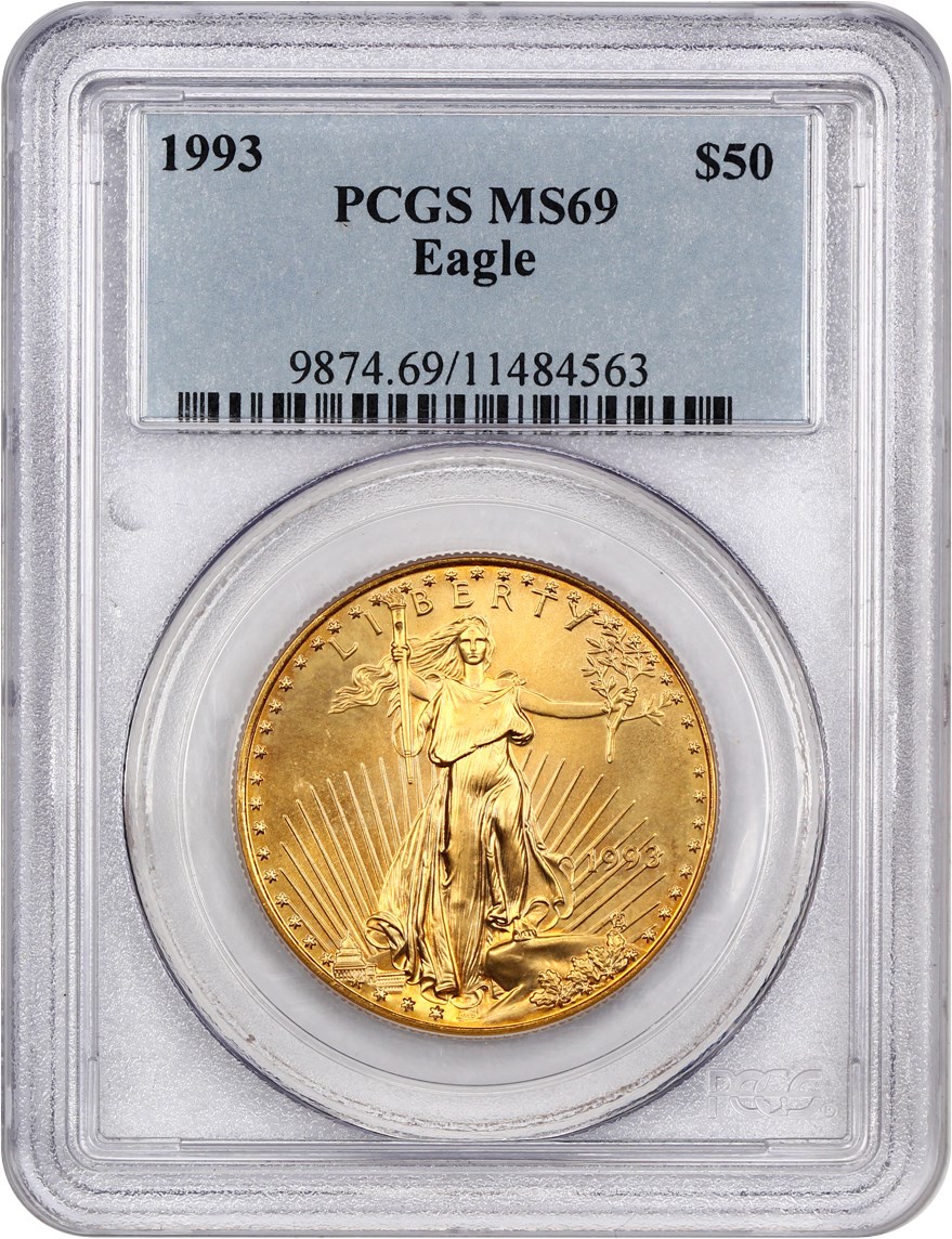 image for: 1993 Gold Eagle $50 PCGS MS69