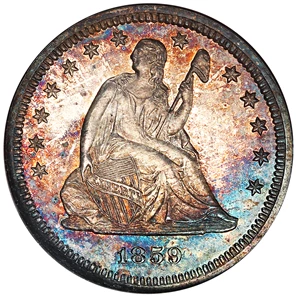 image for: 1859 25c NGC Proof 65