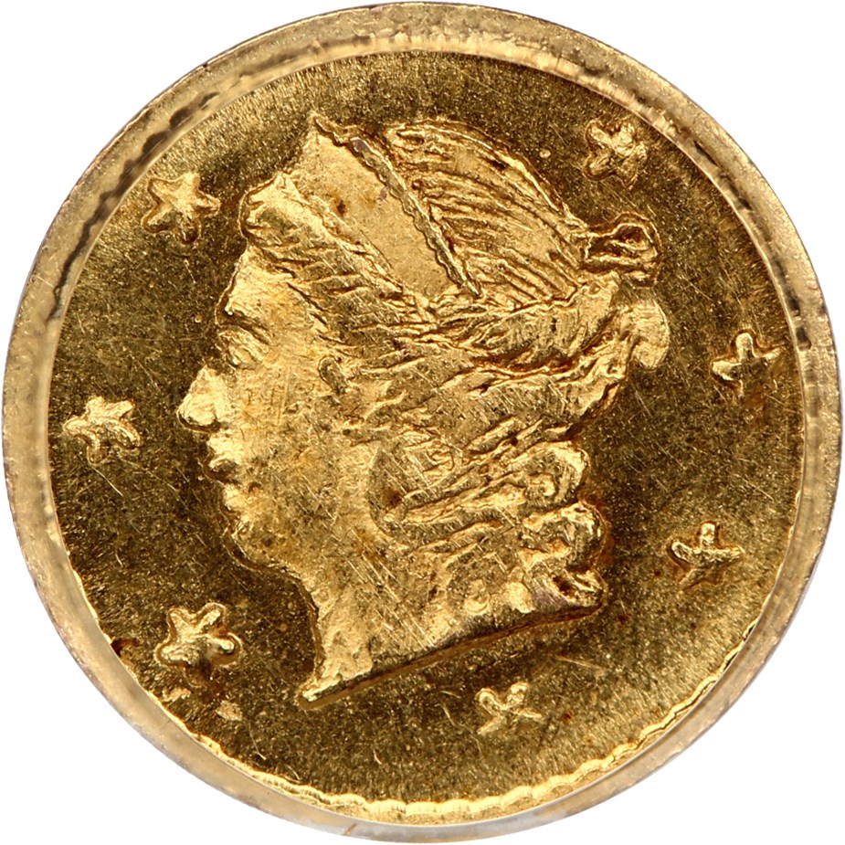 image for: 1867 Cal. Gold 25c PCGS MS65 (BG-805)