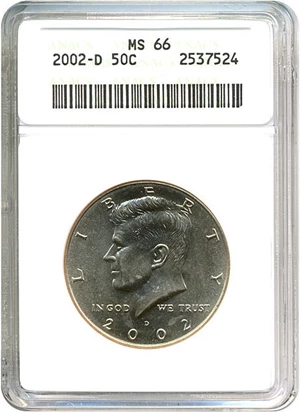 image for: 2002-D 50c ANACS MS66