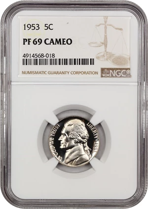 image for: 1953 5c NGC Proof 69 CAM