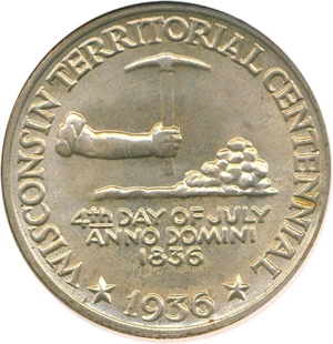 image for: 1936 50c Wisconsin NGC/CAC MS66