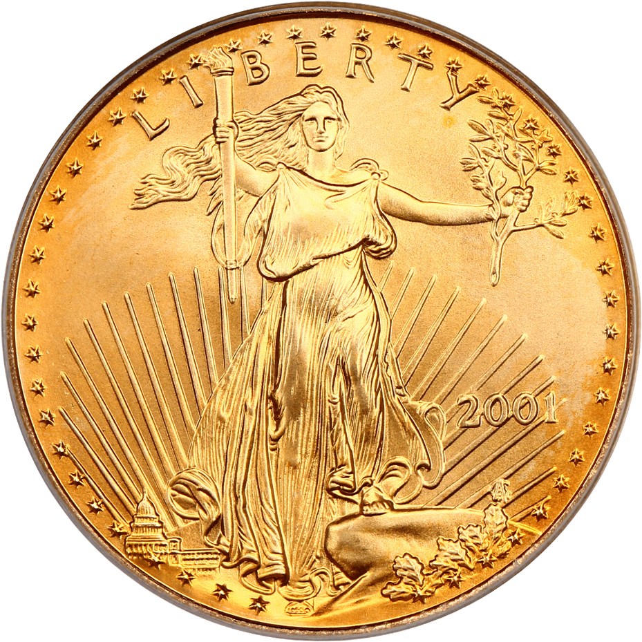 image for: 2001 Gold Eagle $25 PCGS MS69