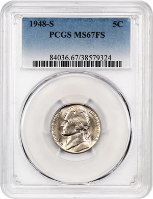 image for: 1948-S 5c PCGS MS67 FS