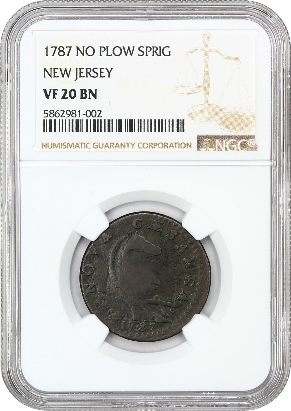 image for: 1787 New Jersey NGC VF20 BN (No Plow Sprig)
