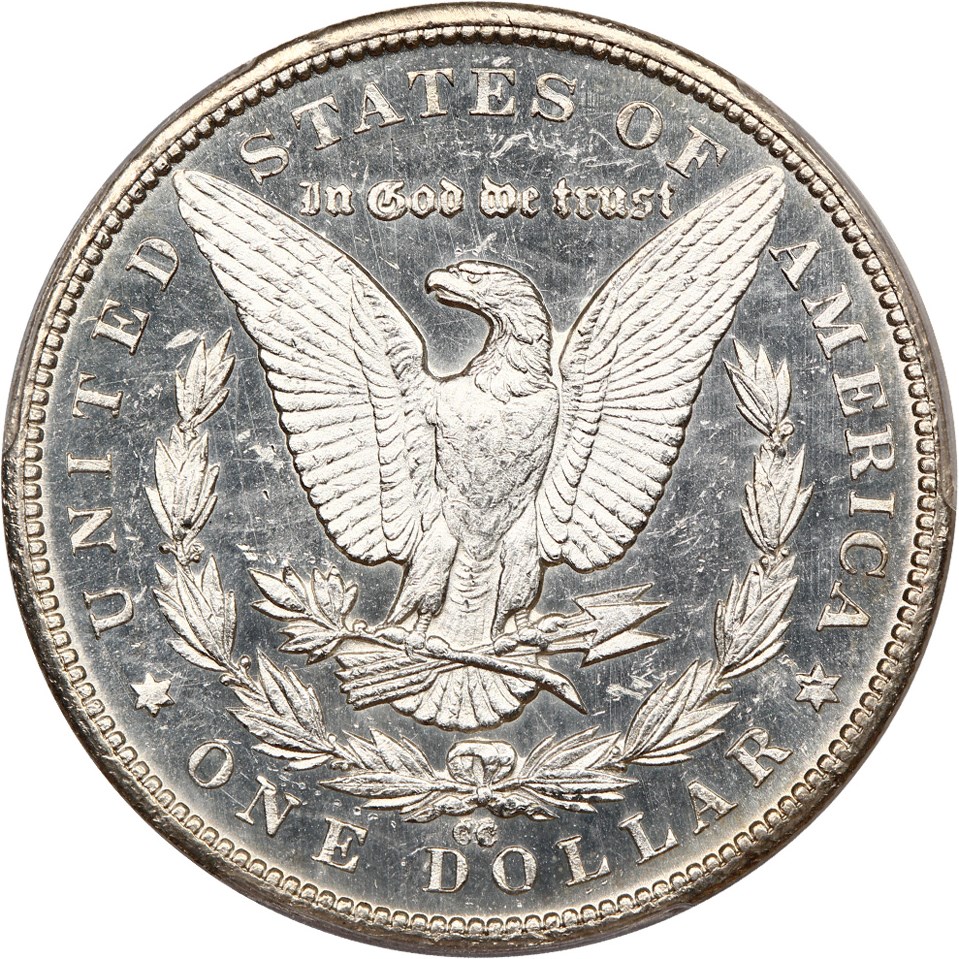 image for: 1879-CC $1 PCGS MS63+ PL (Capped Die)