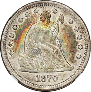 image for: 1870 25c NGC XF40