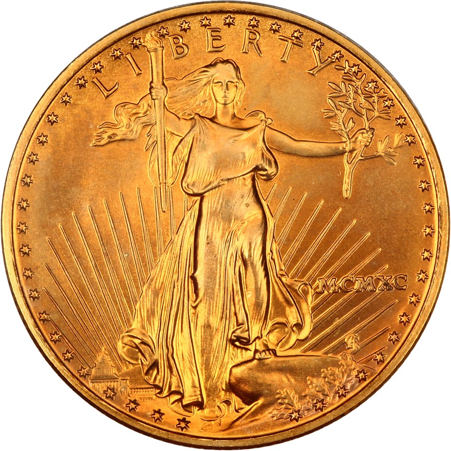 image for: 1990 Gold Eagle $25 PCGS MS68