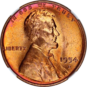 image for: 1954-D 1c NGC MS66 RD