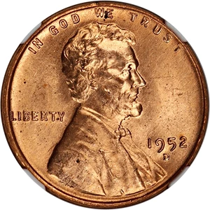 image for: 1952-D 1c NGC MS66 RD