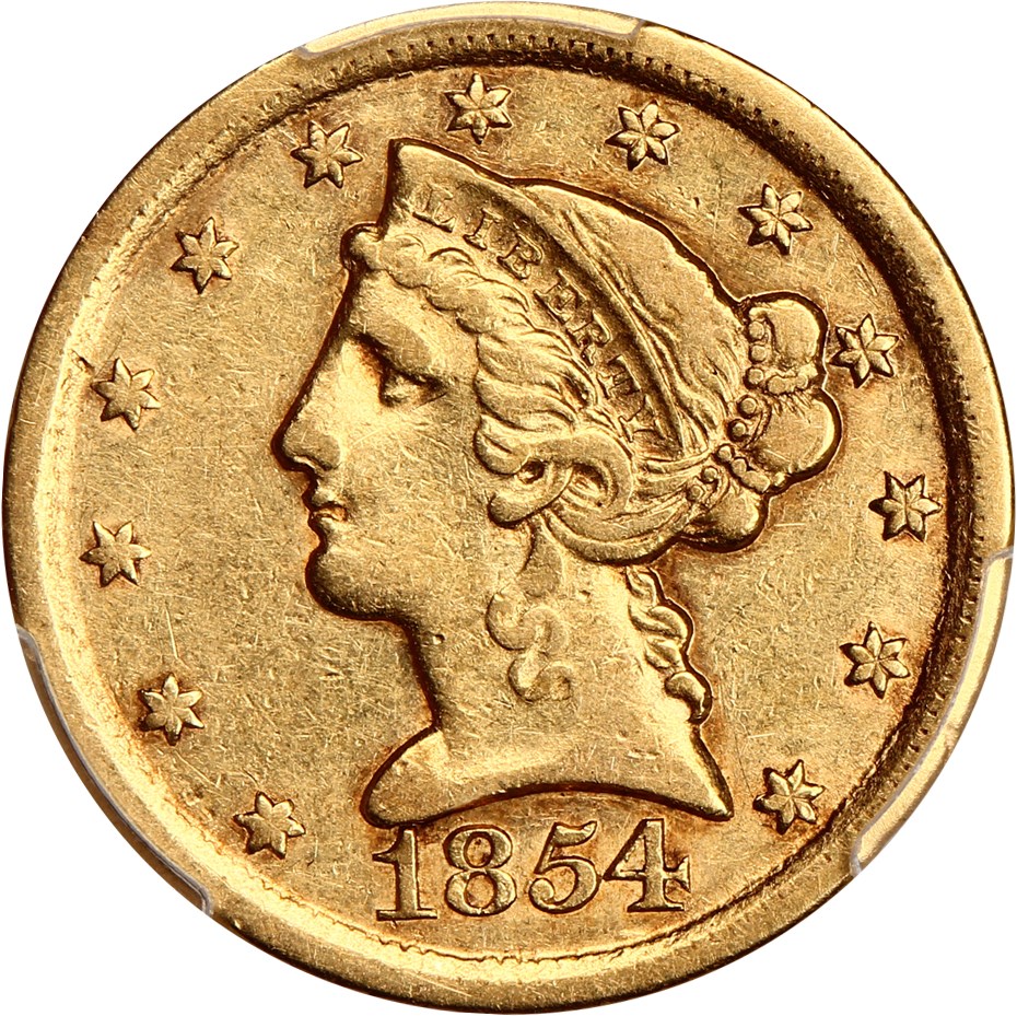 image for: 1854-D $5 PCGS XF45 (Large D)