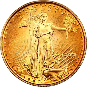image for: 1997 Gold Eagle $5 PCGS MS69
