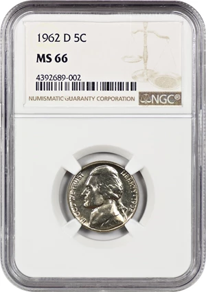 image for: 1962-D 5c NGC MS66