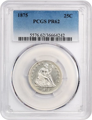 image for: 1875 25c PCGS Proof 62