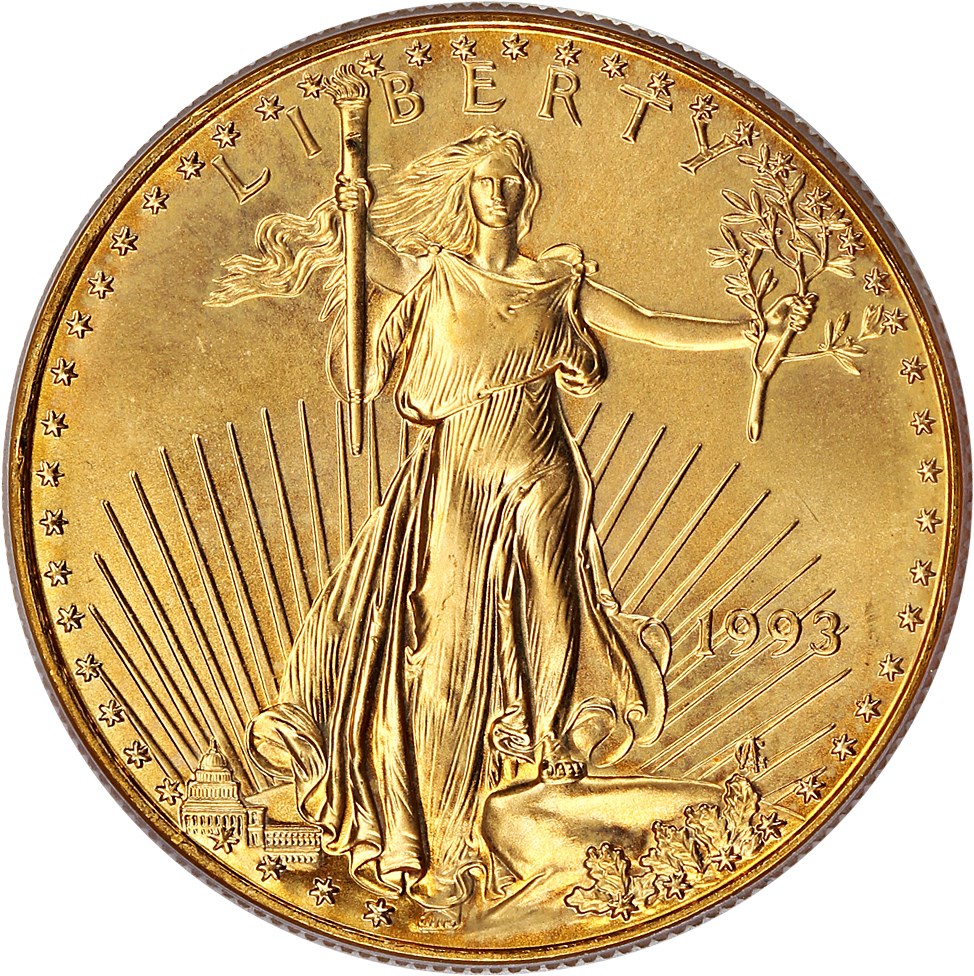 image for: 1993 Gold Eagle $50 PCGS MS69