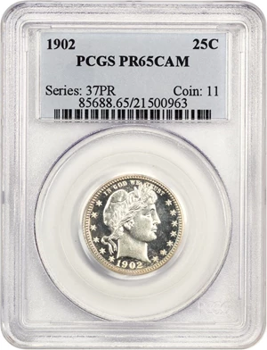 image for: 1902 25c PCGS Proof 65 CAM