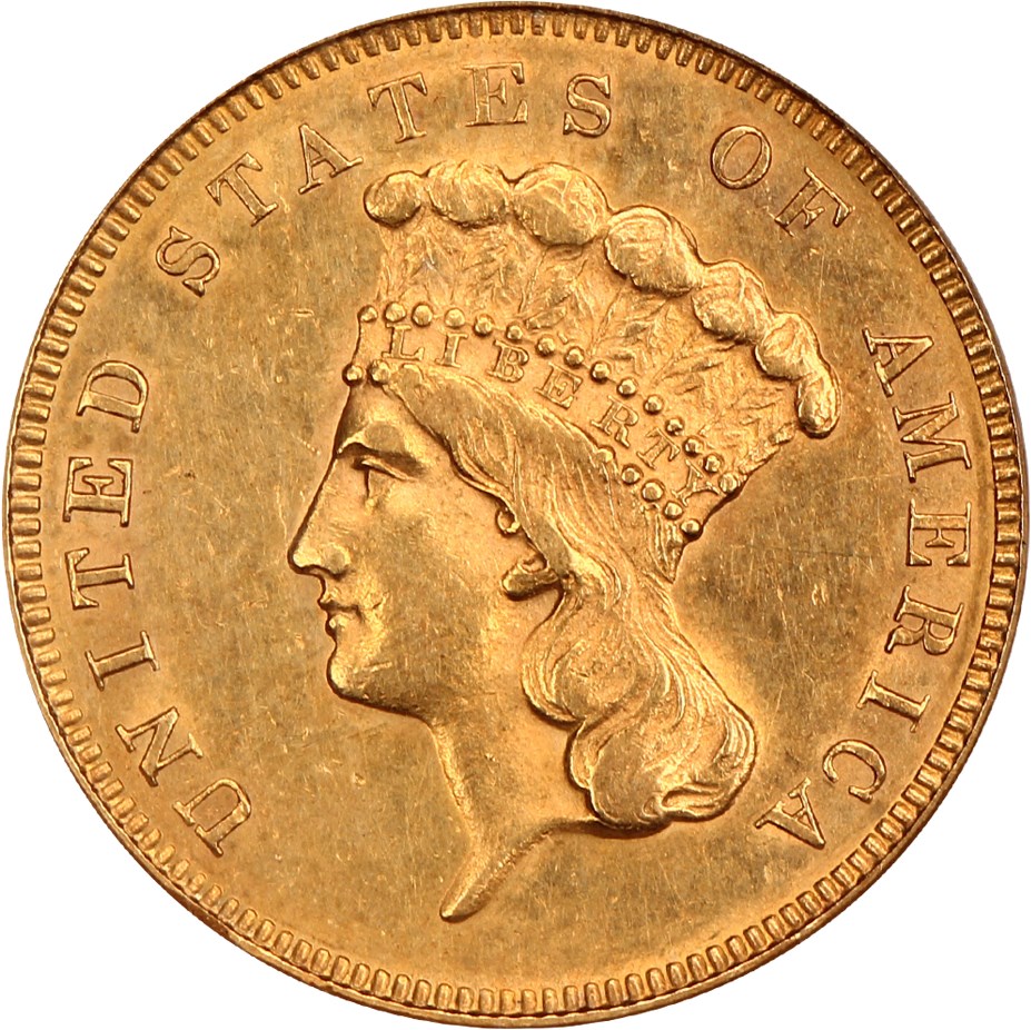 image for: 1855 $3 NGC AU58