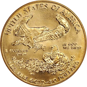 image for: 1987 Gold Eagle $50 PCGS MS69