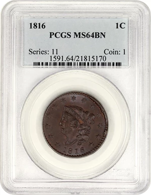 image for: 1816 1c PCGS MS64 BN