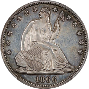 image for: 1866 50c PCGS Proof 61 (Motto)